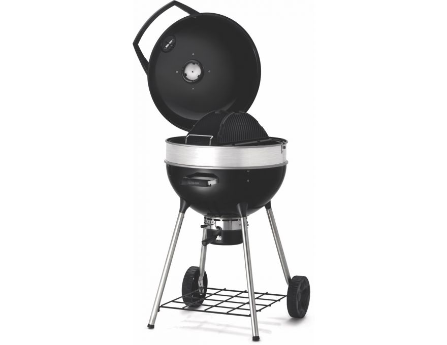 Grill węglowy 22" PRO Charcoal Kettle czarny + płyta żeliwna + zestaw (komin do rozpalania #67802, węgiel drzewny 3 kg #67107, podpałka 100 szt. #67052) - 5